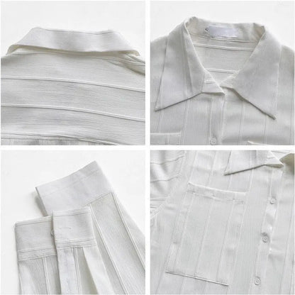 Max | Ribgebreid shirt in de kleur Wit voor in stijl ideaal voor de herfst.