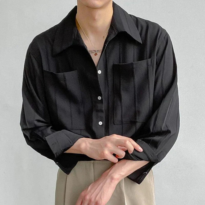 Max | Ribgebreid shirt in de kleur Zwart voor in stijl ideaal voor de herfst.