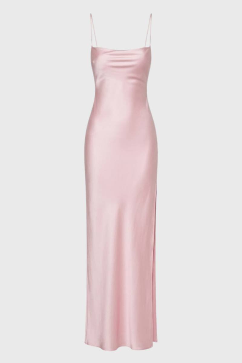 Dames Maxi Jurk Spaghettibandjes Glanzend Elegant - StudioMarella