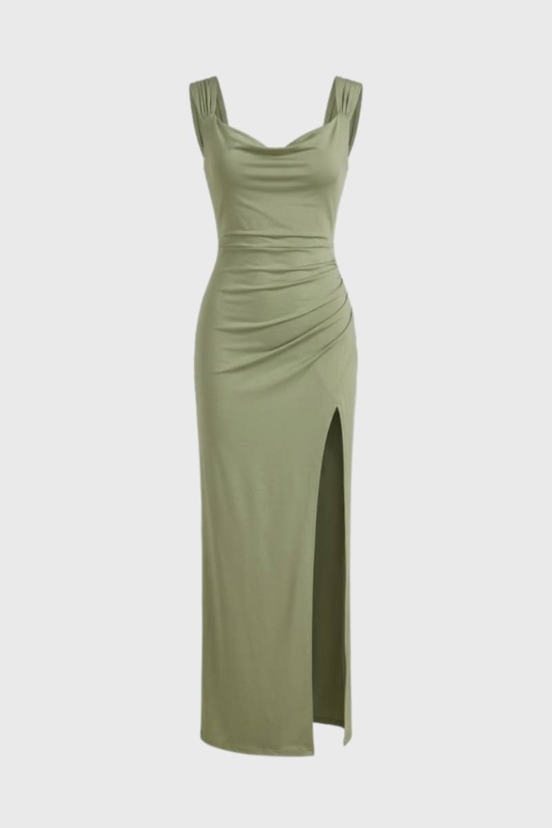 Elegante Maxi Jurk Dames met V-Hals en Split - StudioMarella