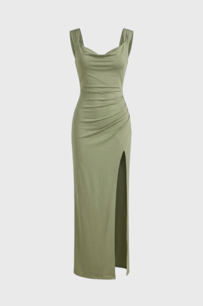 Elegante Maxi Jurk Dames met V-Hals en Split - StudioMarella