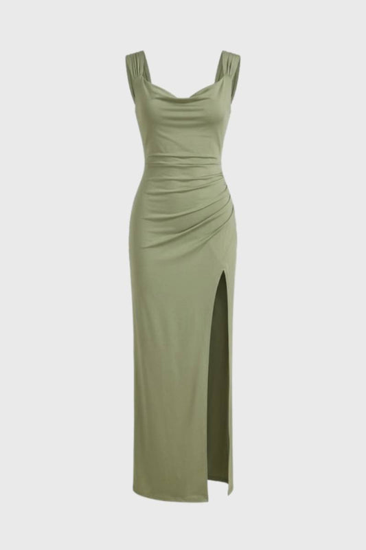 Elegante Maxi Jurk Dames met V-Hals en Split - StudioMarella