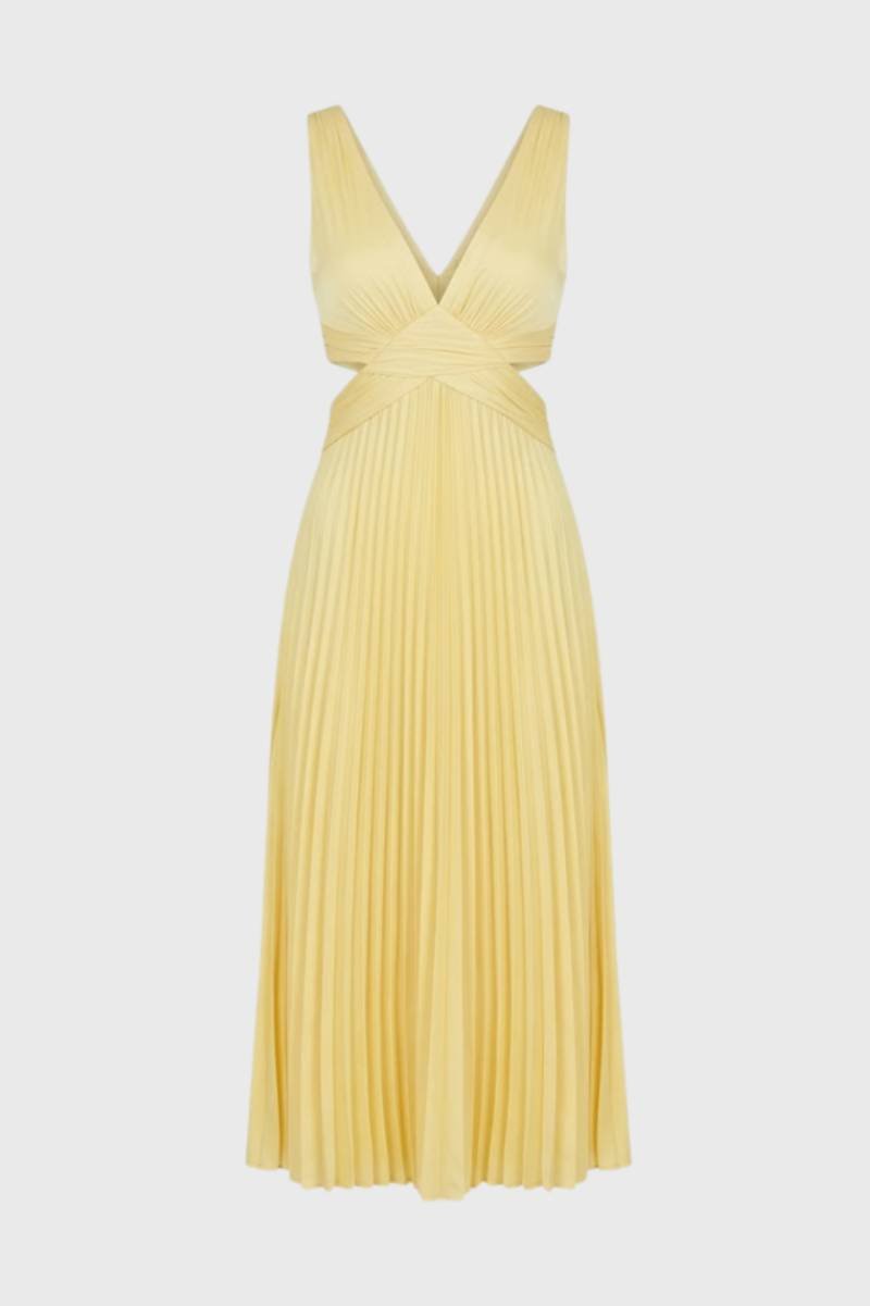 Elegante Maxi Jurk voor Dames met Plissé en V-hals - StudioMarella