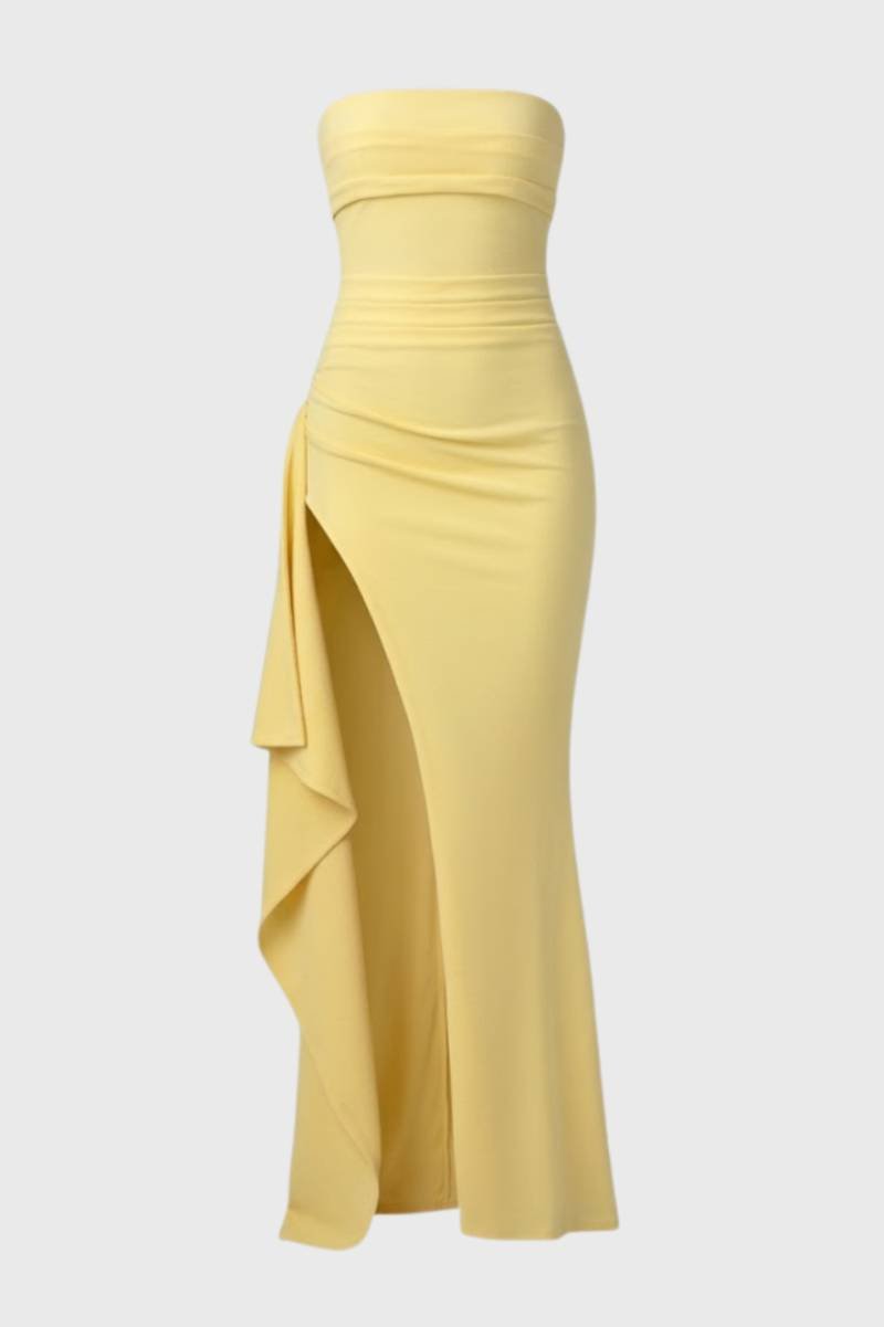 Strapless Maxi Jurk Dames met Split en Taille - StudioMarella