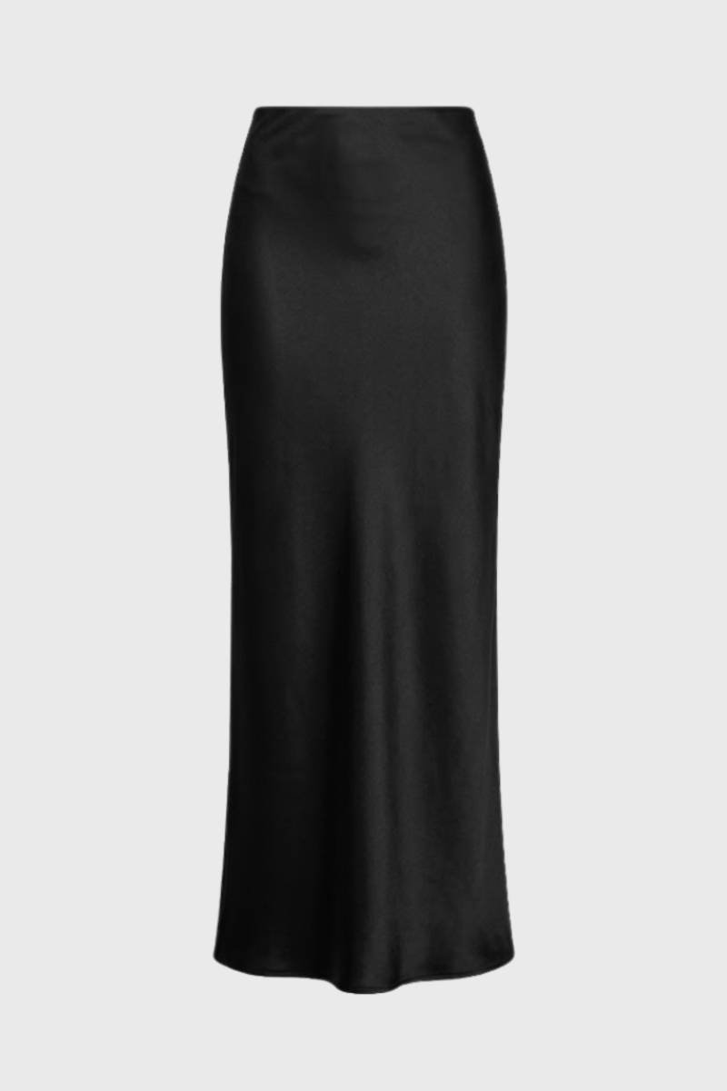 Dames Maxi Rok Hoge Taille Rits Elegant Zwart - StudioMarella