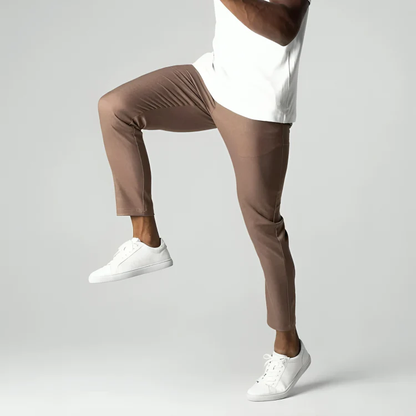 Herenslimfit Chino Broek Stretch Stof Zwart