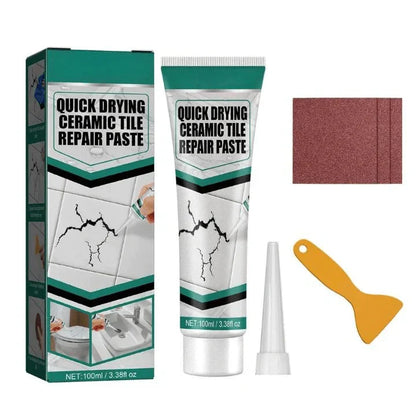 Tegelreparatiepasta 100ml Keramiek Porselein Marmer Badkamer Keuken Scheuren Chips Waterdicht Sneldrogend Vloerreparatie Wandtegel Herstellen