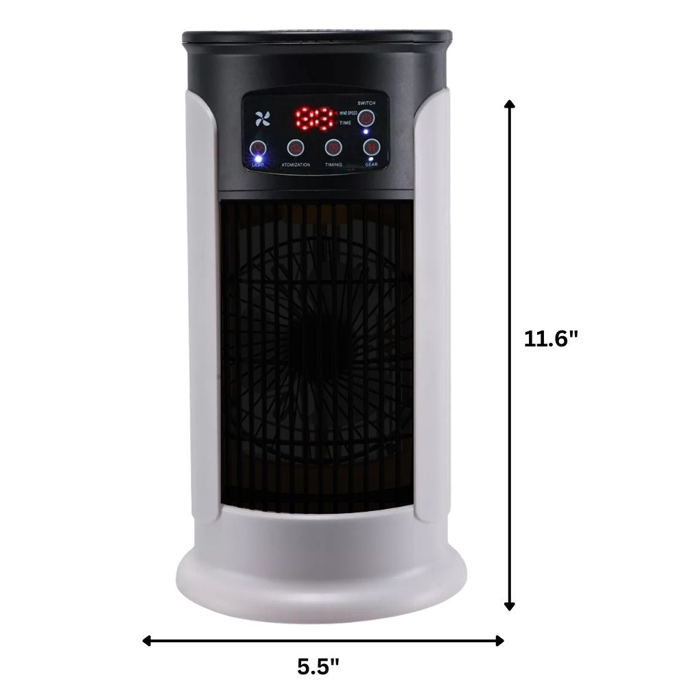 Mobiele Aircooler met Vernevelaar | Raamloze Verdampingskoeler voor Thuis en Kantoor | 300ml Watertank | Fluisterstil <23dB | Energiezuinig 18W