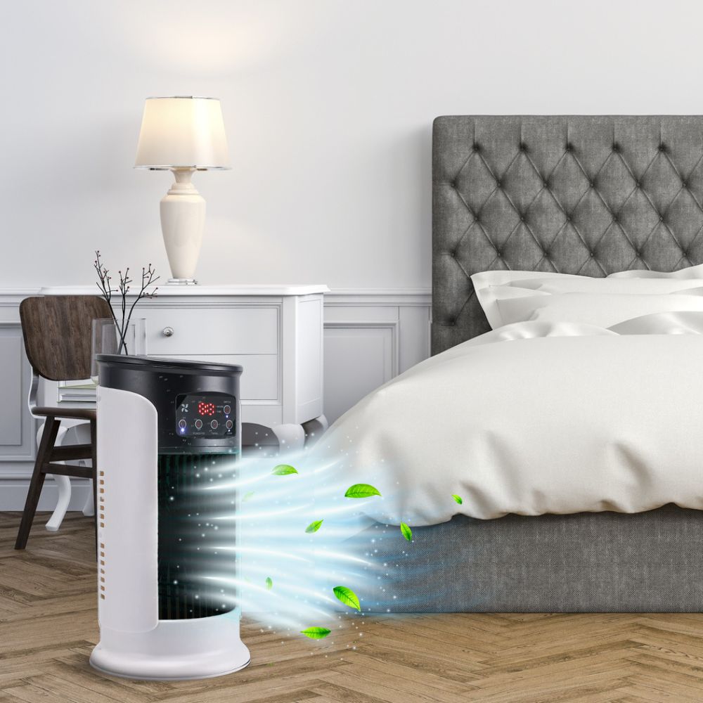 Mobiele Aircooler met Vernevelaar | Raamloze Verdampingskoeler voor Thuis en Kantoor | 300ml Watertank | Fluisterstil <23dB | Energiezuinig 18W