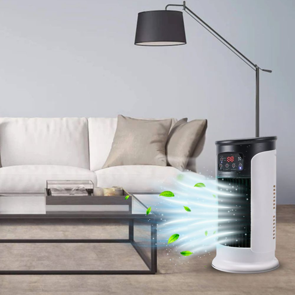 Mobiele Aircooler met Vernevelaar | Raamloze Verdampingskoeler voor Thuis en Kantoor | 300ml Watertank | Fluisterstil <23dB | Energiezuinig 18W