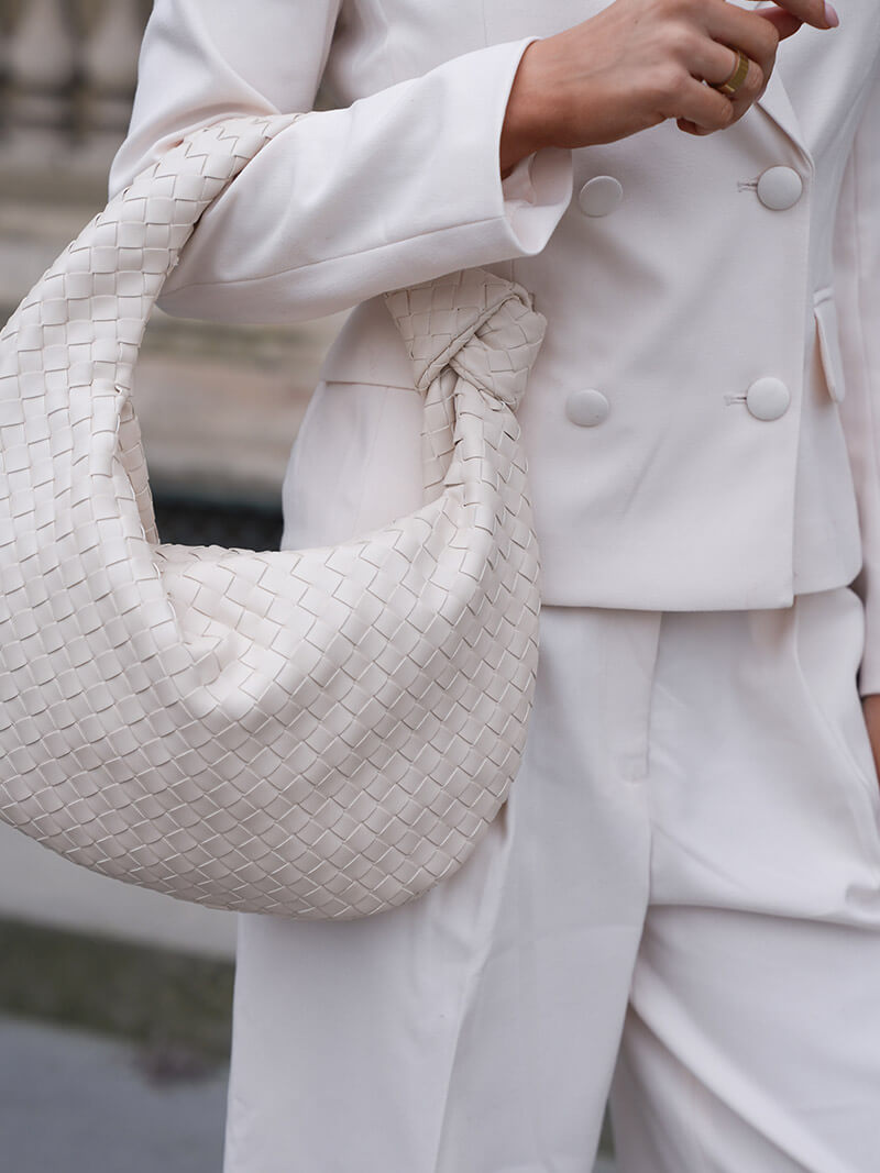 Schouder tas voor Dames Gevlochten Medium Formaat