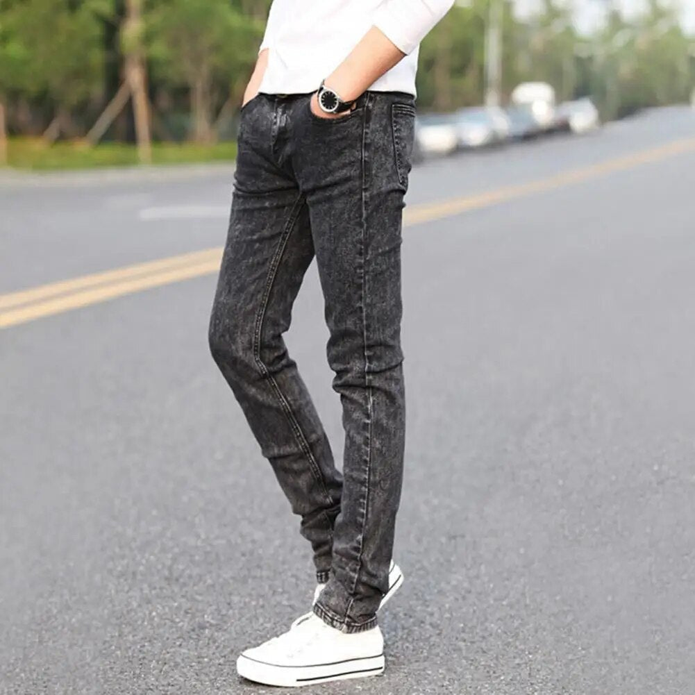 Mannen Jeans Elastische Slimfit Spijkerbroek - StudioMarella