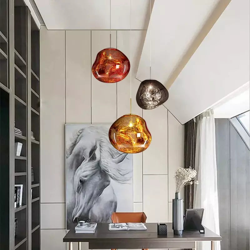 Melt Hanglamp Decoratief E27 Metaal Smoke Goud Rood Zilver Woonkamer Modern
