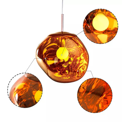 Melt Hanglamp Decoratief E27 Metaal Smoke Goud Rood Zilver Woonkamer Modern