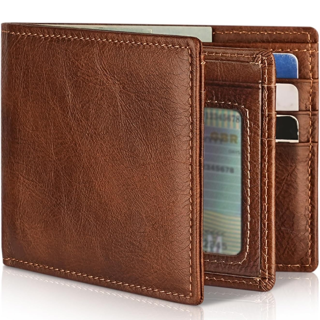 Leren Bifold Portemonnee met RFID Bescherming voor Heren – Compacte Uitvoering 13 Kaartsleuven Veilig Betalen