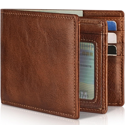 Leren Bifold Portemonnee met RFID Bescherming voor Heren – Compacte Uitvoering 13 Kaartsleuven Veilig Betalen
