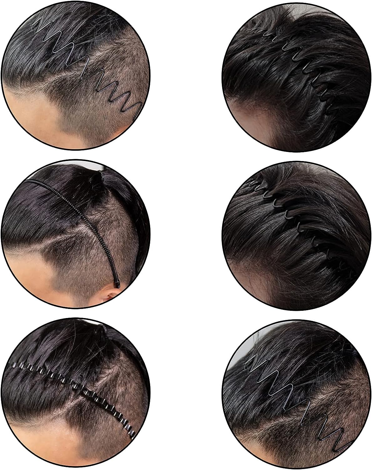 Metalen Haarband voor Heren – Gegolfde en Zigzag Styling – Comfortabel en Duurzaam – Set van 6 Stuks