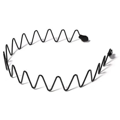 Metalen Haarband voor Heren – Gegolfde en Zigzag Styling – Comfortabel en Duurzaam – Set van 6 Stuks