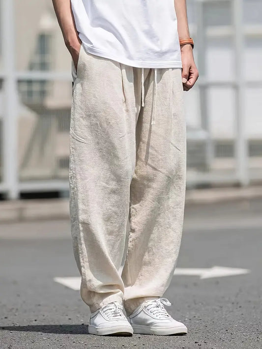 Herense Jogger Broek van Linnen - Ruime Zomerpantalon voor Mannen - StudioMarella