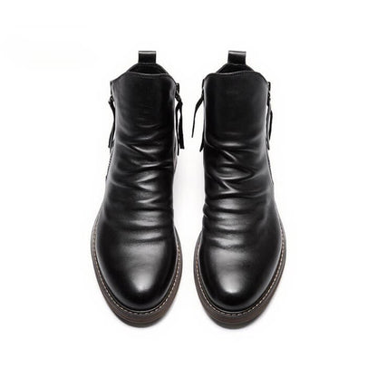 Bruine Leren Laarzen Heren Casual Stijl