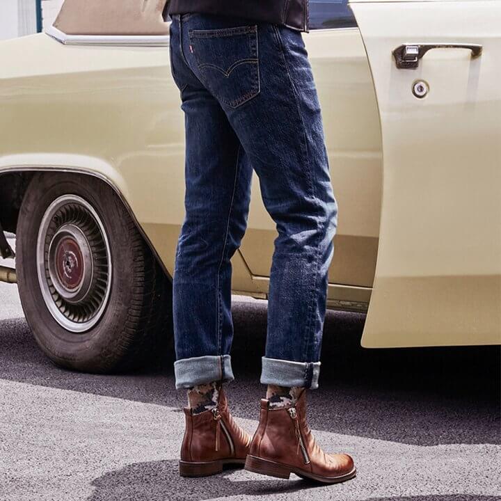 Bruine Leren Laarzen Heren Casual Stijl