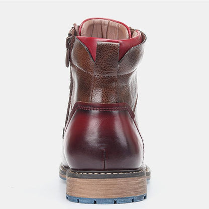 Heren Leren Boots Robuust met Rits en Veters
