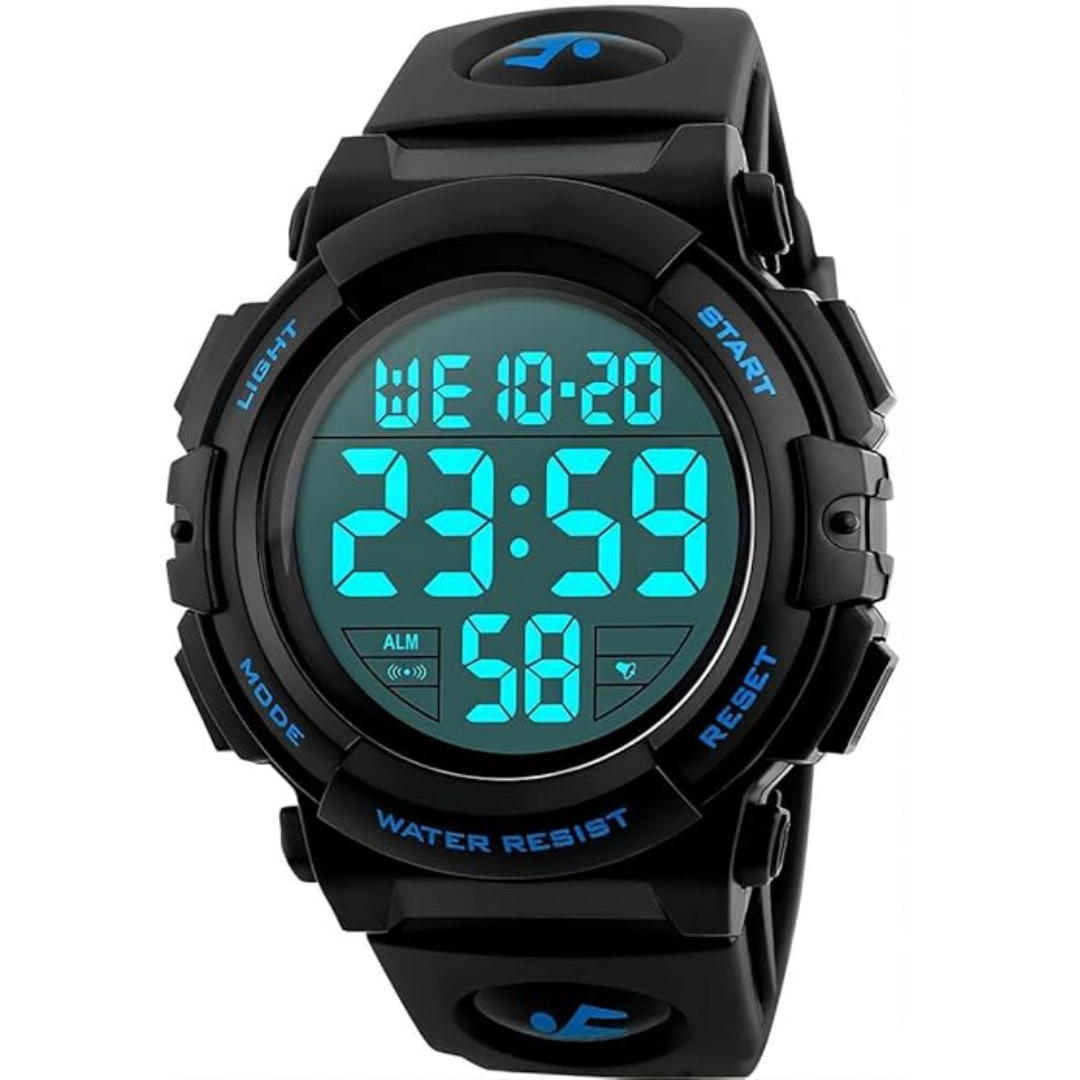 Digitaal Sporthorloge voor Heren — Waterdicht LED-Display met Militaire Afwerking