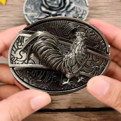 Metalen Ovale Western Riem Gesp met Ingebouwd EDC-Gereedschap | 24 Designs | Zinklegering | 7,7 x 6 cm