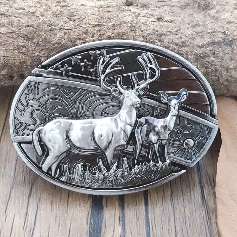 Metalen Ovale Western Riem Gesp met Ingebouwd EDC-Gereedschap | 24 Designs | Zinklegering | 7,7 x 6 cm