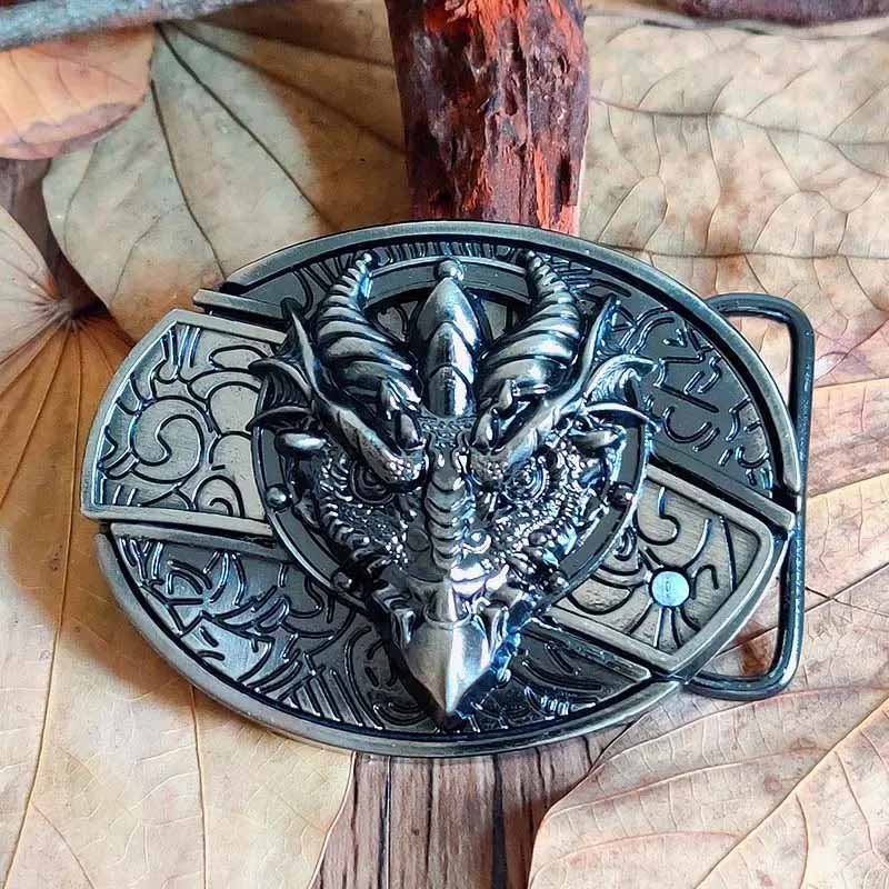 Metalen Ovale Western Riem Gesp met Ingebouwd EDC-Gereedschap | 24 Designs | Zinklegering | 7,7 x 6 cm