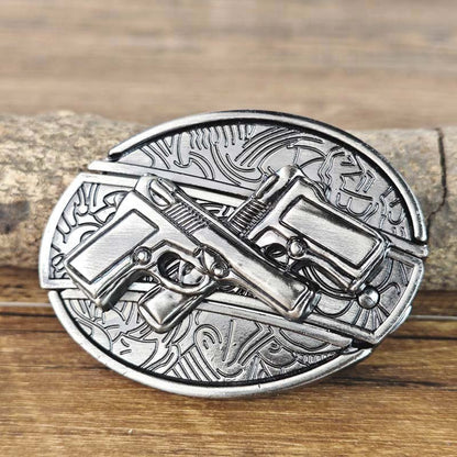 Metalen Ovale Western Riem Gesp met Ingebouwd EDC-Gereedschap | 24 Designs | Zinklegering | 7,7 x 6 cm