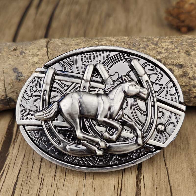 Metalen Ovale Western Riem Gesp met Ingebouwd EDC-Gereedschap | 24 Designs | Zinklegering | 7,7 x 6 cm