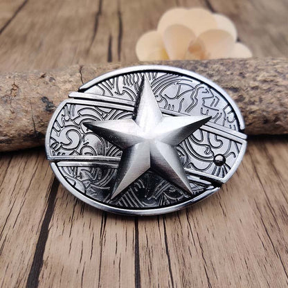 Metalen Ovale Western Riem Gesp met Ingebouwd EDC-Gereedschap | 24 Designs | Zinklegering | 7,7 x 6 cm