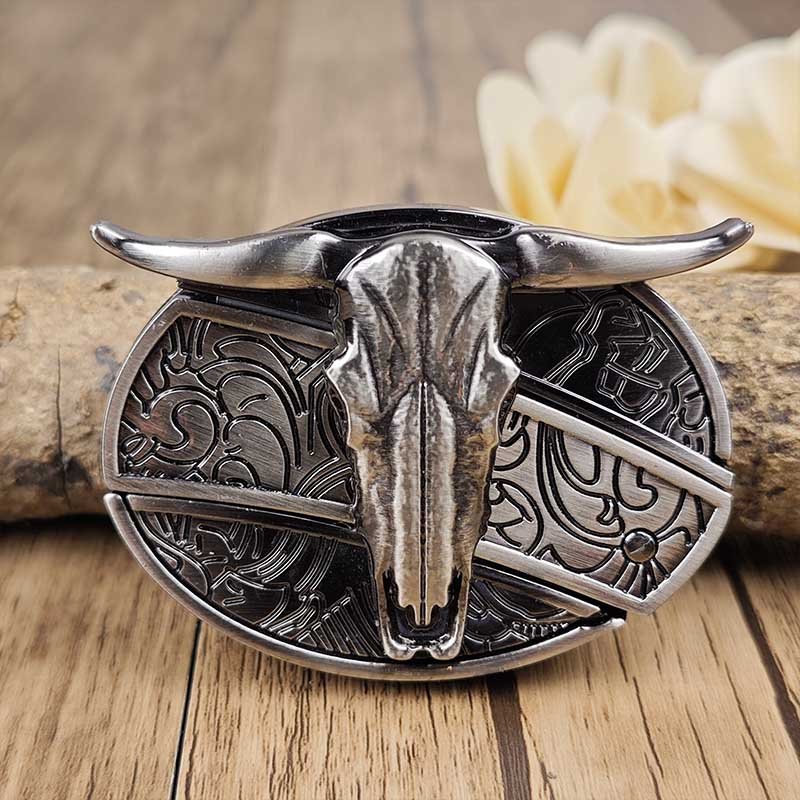 Metalen Ovale Western Riem Gesp met Ingebouwd EDC-Gereedschap | 24 Designs | Zinklegering | 7,7 x 6 cm