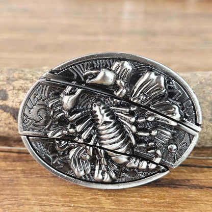 Metalen Ovale Western Riem Gesp met Ingebouwd EDC-Gereedschap | 24 Designs | Zinklegering | 7,7 x 6 cm