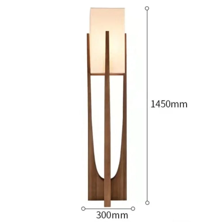 Vloerlamp Massief Hout Japandi Perkamentpapier Handgemaakt Minimalistisch 3 Maten LED