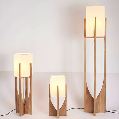 Vloerlamp Massief Hout Japandi Perkamentpapier Handgemaakt Minimalistisch 3 Maten LED