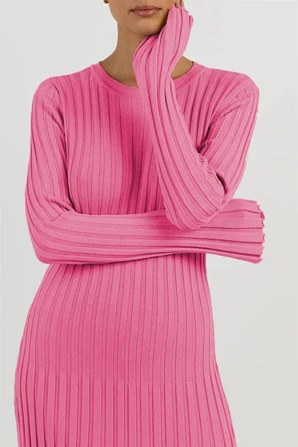 Zwarte Midi Jurk V-Hals Elegante Avondjurk