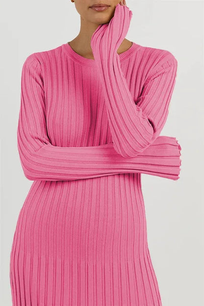 Zwarte Midi Jurk V-Hals Elegante Avondjurk