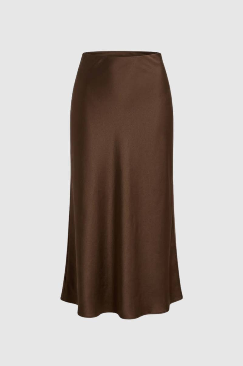 Midi Rok Dames Hoge Taille A-Lijn Elegant Zwart - StudioMarella
