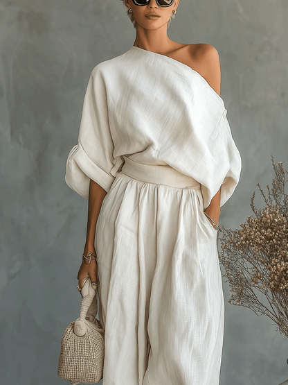 Dames Tweedelige Set Off-shoulder Stijl