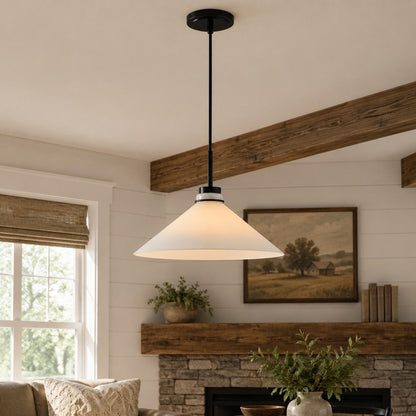Kegelvormige Hanglamp in Landelijke Stijl - Dimbaar - Voor Keuken en Hal - Scandinavisch Geïnspireerd - Modern Farmhouse Verlichting