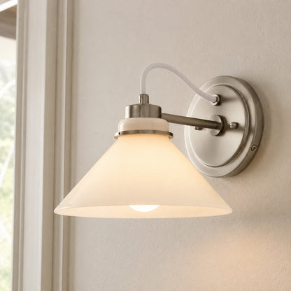 Globe Wandlamp met Gebogen Arm – Moderne Industriële Verlichting voor Badkamer, Slaapkamer en Gang