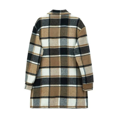 Geruite Wintermantel Oversized Trendy Mode