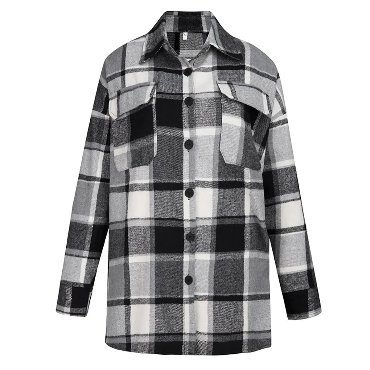 Geruite Wintermantel Oversized Trendy Mode