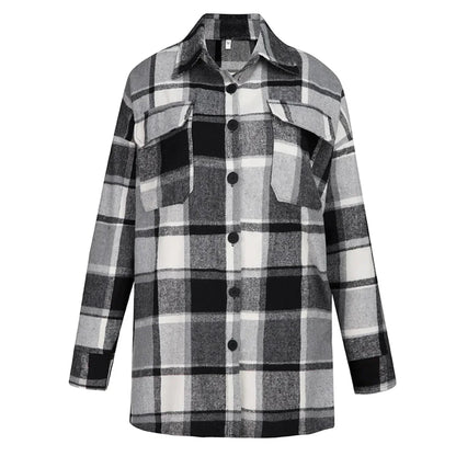 Geruite Wintermantel Oversized Trendy Mode