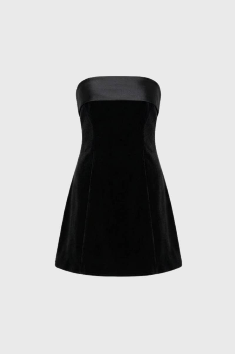 Mini Jurk Dames - Strapless Elegante Pasvorm | Chique - Zwart