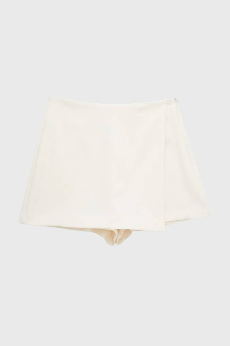 Mini Rok Dames - Asymmetrische Wikkel met Hoge Taille | Chique — Wit