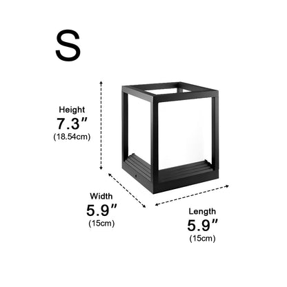 Sokkellamp Solar LED Aluminium Zwart Tuin Paal Buitenlamp Vierkant Minimalistisch Tuinverlichting Oprit Hek Sokkelverlichting Buiten