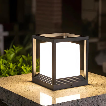 Sokkellamp Solar LED Aluminium Zwart Tuin Paal Buitenlamp Vierkant Minimalistisch Tuinverlichting Oprit Hek Sokkelverlichting Buiten